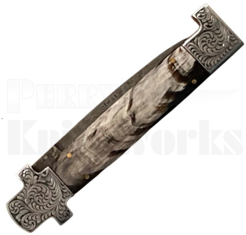 Samir Ahmad 11" Buffalo Horn Stiletto Automatic Knife l Engraved