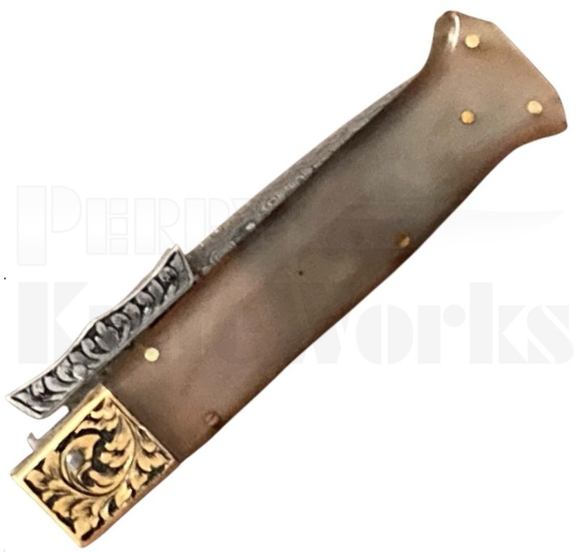 Samir Ahmad 9" Rams Horn Swinguard Automatic Knife l Damascus