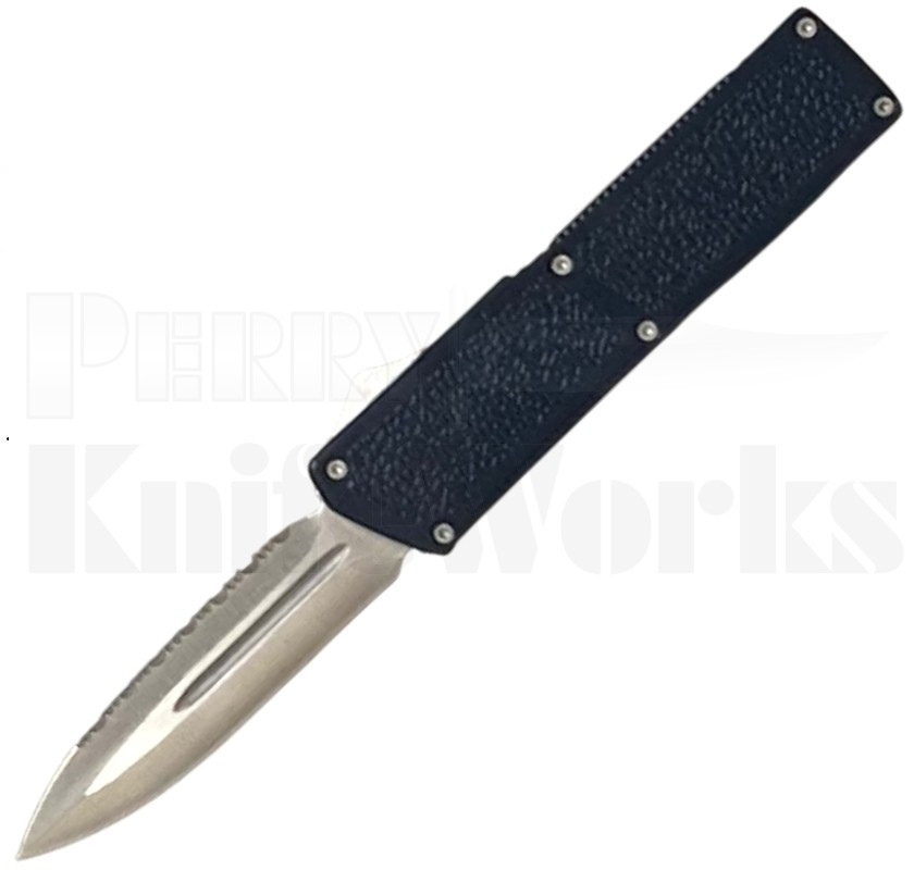 Lightning Elite Blue D/A OTF Automatic Knife l Satin Dagger Serrated l For Sale