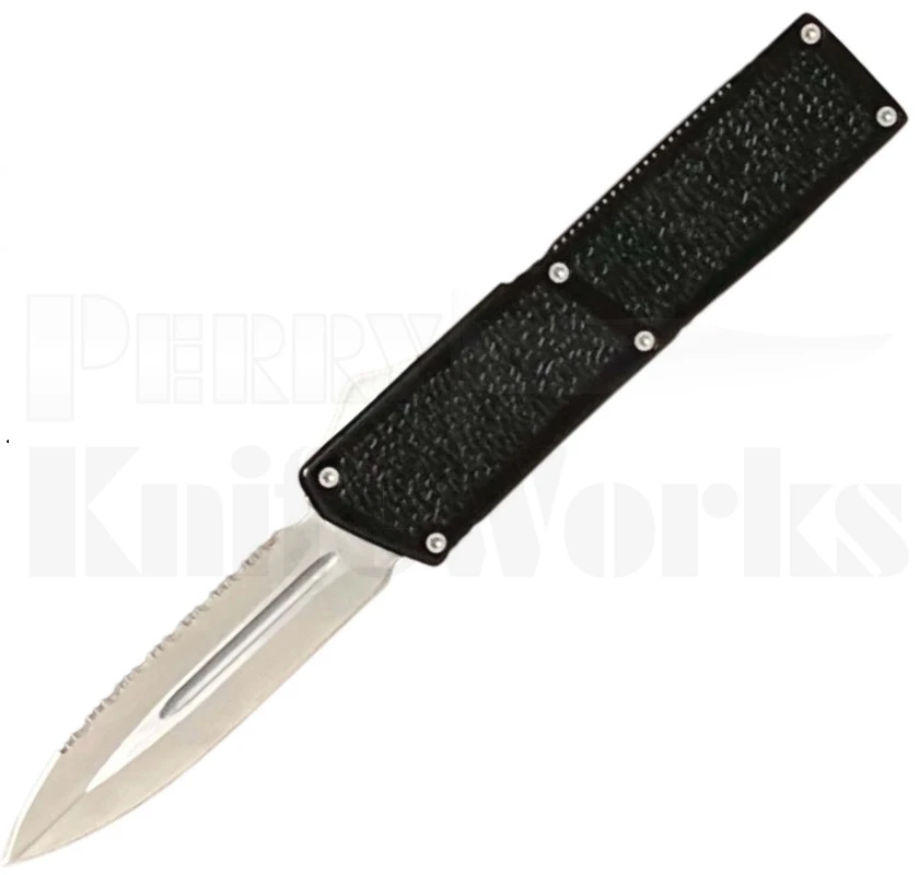 Lightning Elite Black D/A OTF Automatic Knife l Satin Dagger Serrated l For Sale