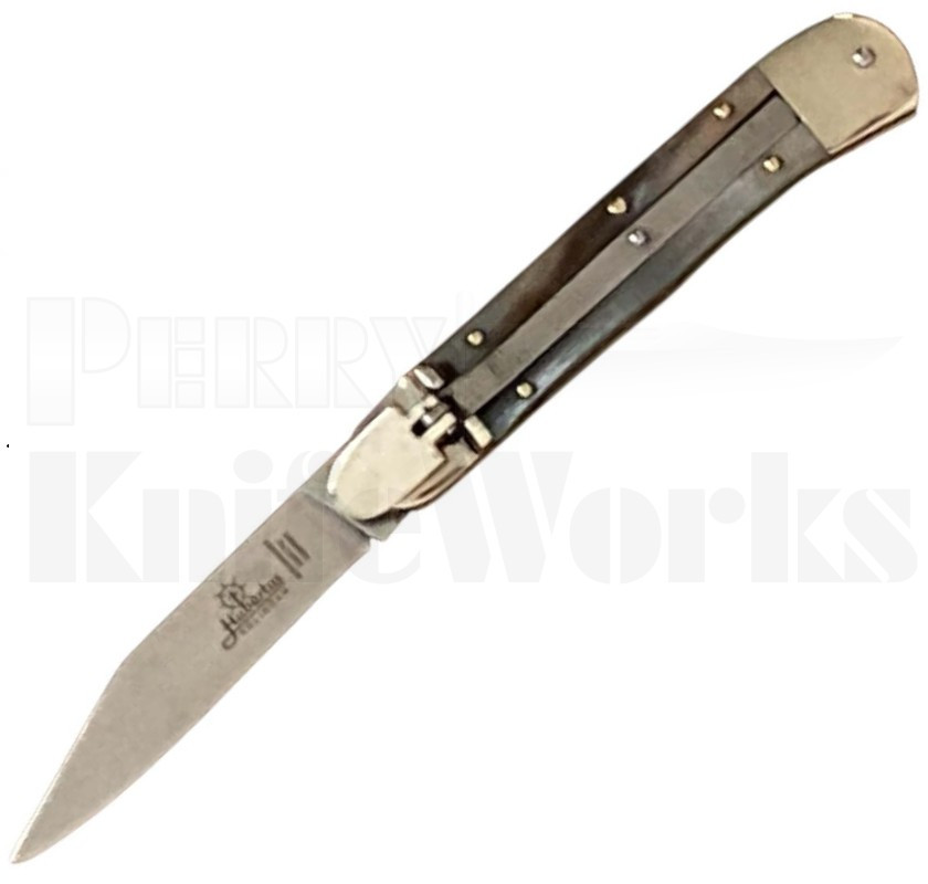 Hubertus Springer 7" Leverlock Automatic Knife Buffalo Horn l For Sale