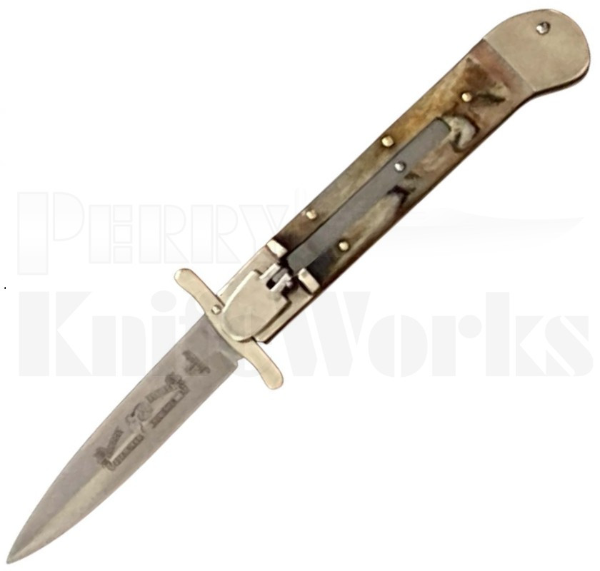 Hubertus Guardian Leverlock Automatic Knife Bighorn Edition l For Sale