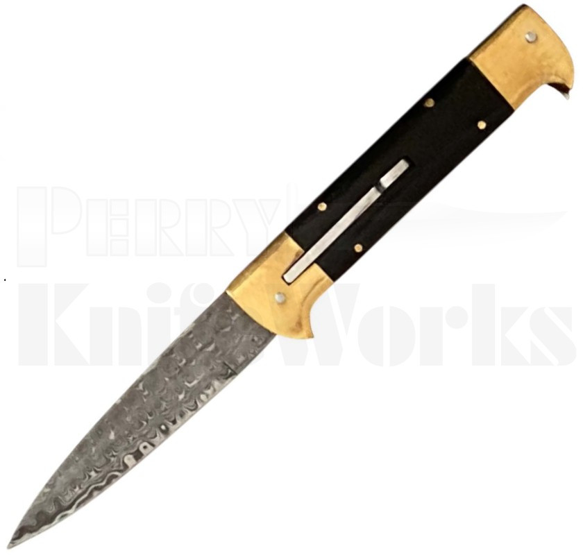 Samir Ahmad 9" Buffalo Horn BOBC Automatic Knife l Damascus l For Sale