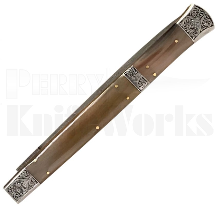 Samir Ahmad 18" Rams Horn Stiletto Automatic Knife l Engraved