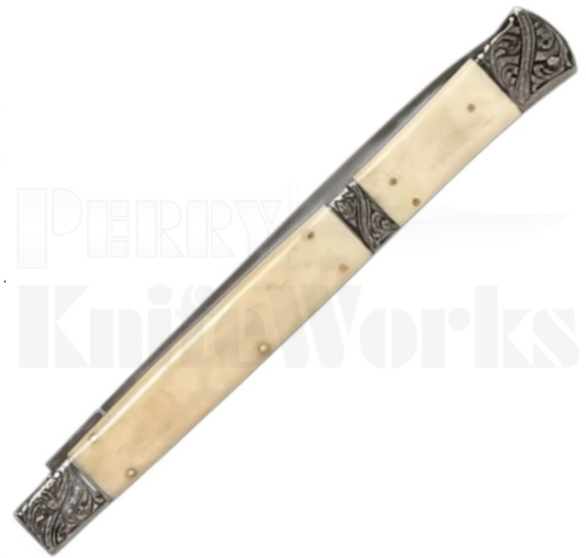 Samir Ahmad 18" Camel Bone Stiletto Automatic Knife l Engraved