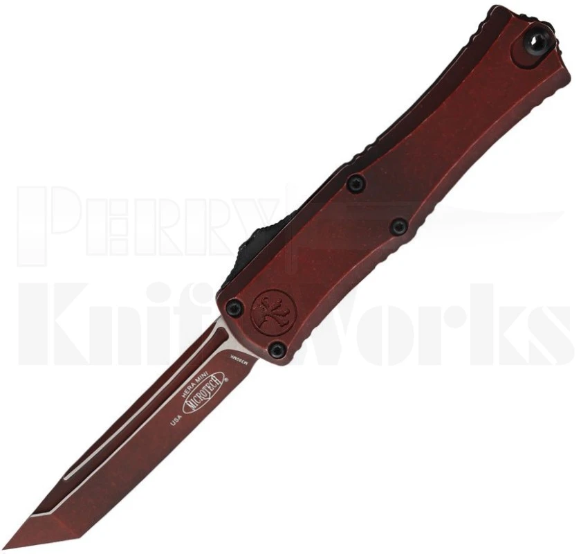 Microtech Hera II Mini T/E OTF Automatic Knife Weathered Crimson l For Sale