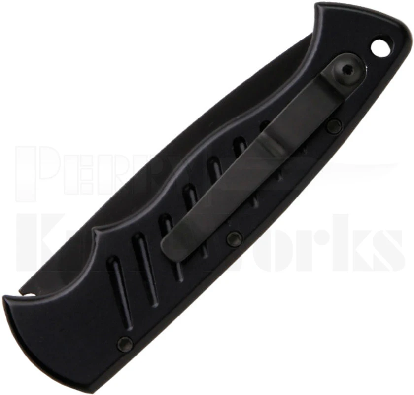 Piranha Pocket Automatic Knife Black l Black Partially Serrated