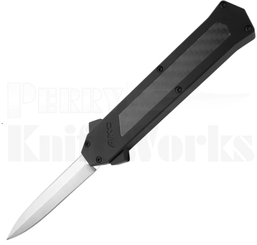 AKC F-16 Plus D/A Satin Dagger OTF Automatic Knife Carbon Fiber l For Sale