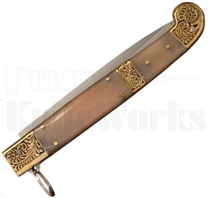 Samir Ahmad 13" Sicilian Ring Pull Rams Horn Automatic Knife