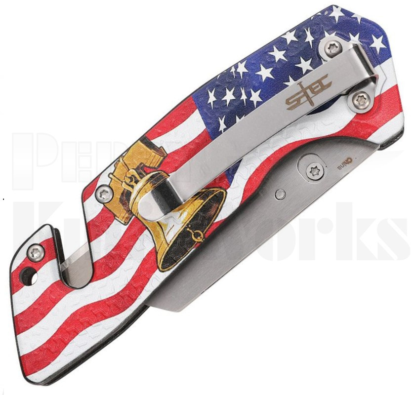 S-TEC Utility Box Cutter Button Lock Knife Liberty Bell