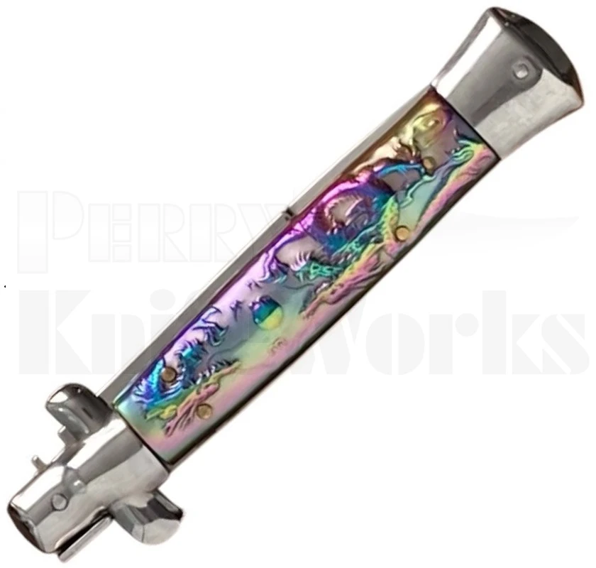 Italian Style 10" Stiletto Diecast Dragon Automatic Knife