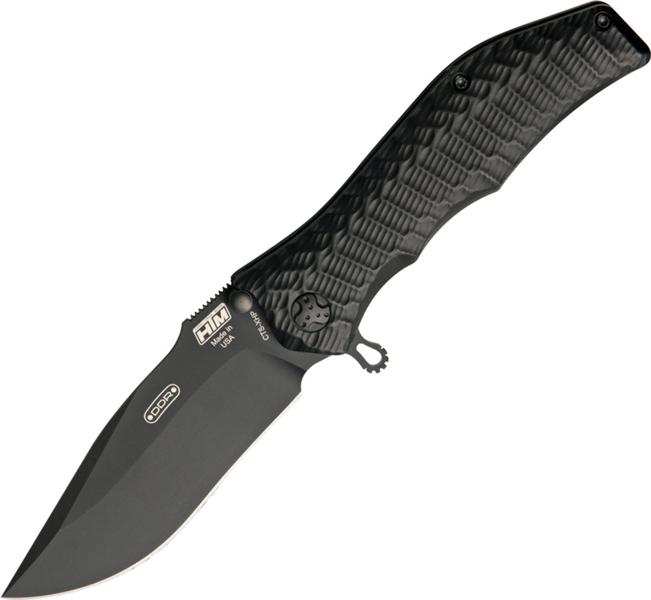 HTM Maxx Glide Gun Hammer Linerlock Flipper Knife (Black DLC)