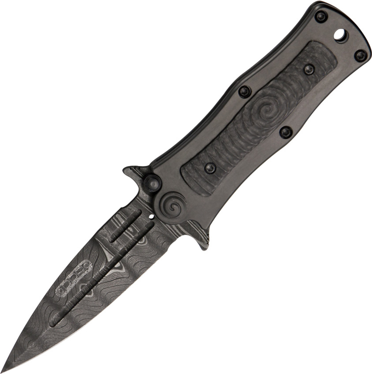 HTM Madd Maxx A/O Framelock Knife (Damascus)