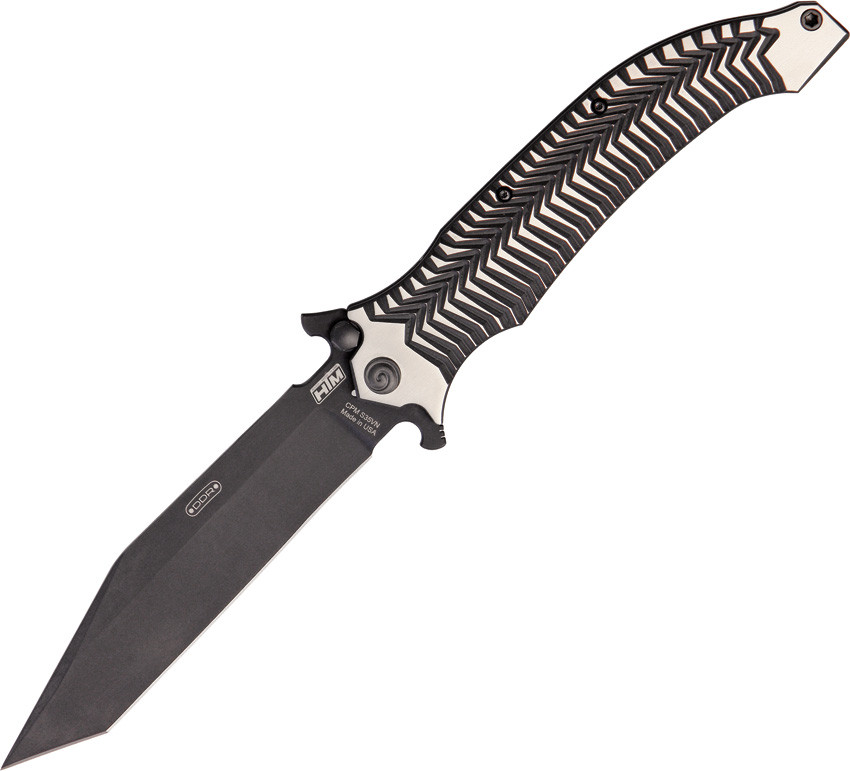 HTM AXD Tux Frame Lock Knife (Black DLC) - Perry Knifeworks