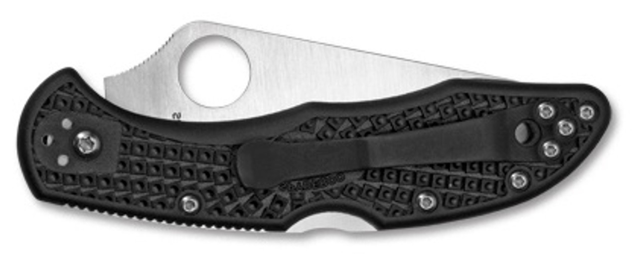 Spyderco Delica Black Flat Ground Lockback Knife - Closed