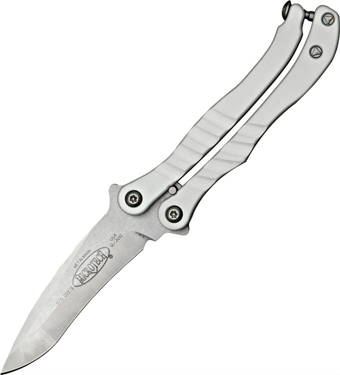 Microtech Metalmark Balisong Butterfly Knife Silver