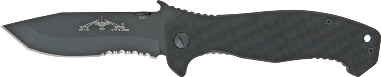 Emerson Knives CQC-15 BTS Seratted Linerlock Knife (Black)