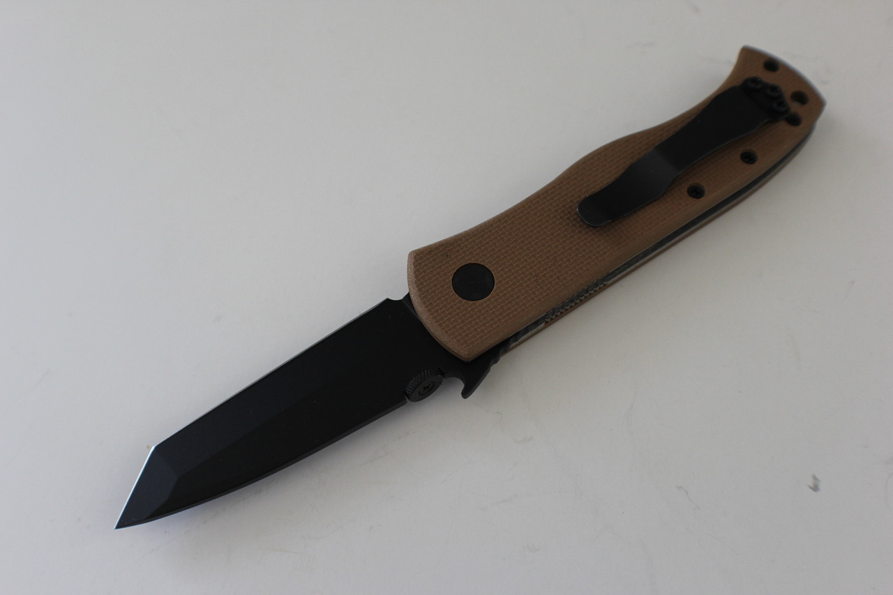 Emerson Knives CQC-7V-BT Tan Linerlock Knife (Black)