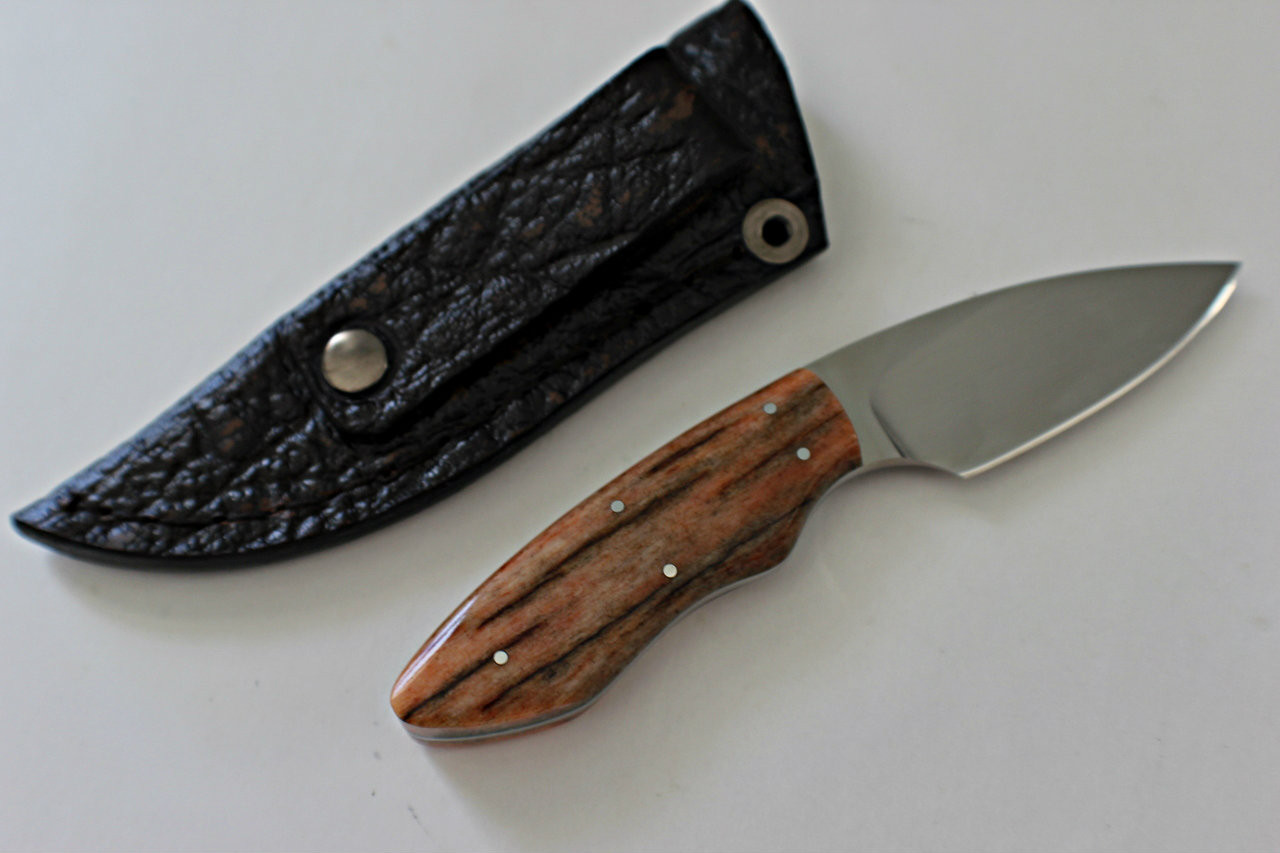 Arno Bernard Custom Knives Meerkat Fixed Blade Knife w/ Giraffe Bone