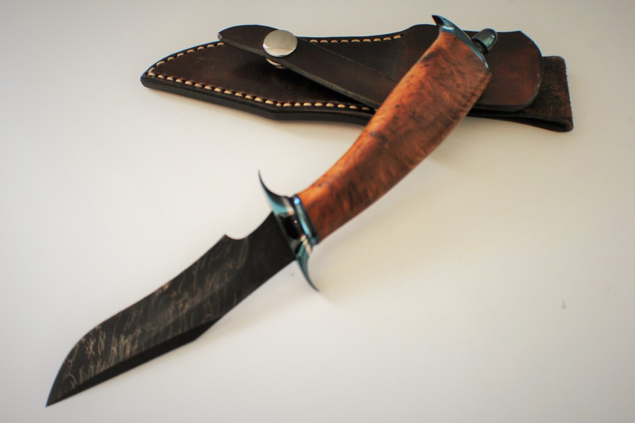 Jim Siska Custom Damascus Mini Fighter Knife