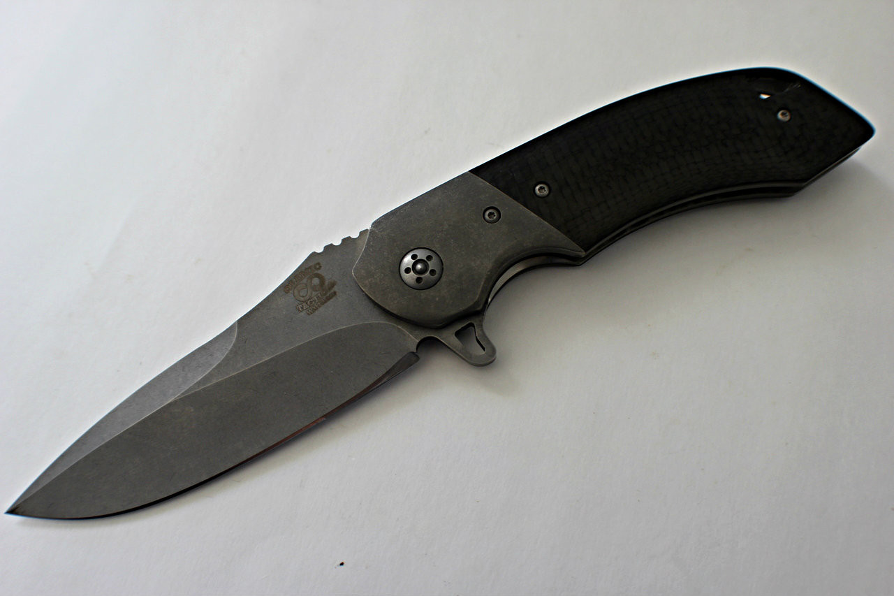 Olamic Cutlery Wayfarer W250 Bolstered C/F Linerlock Flipper Knife