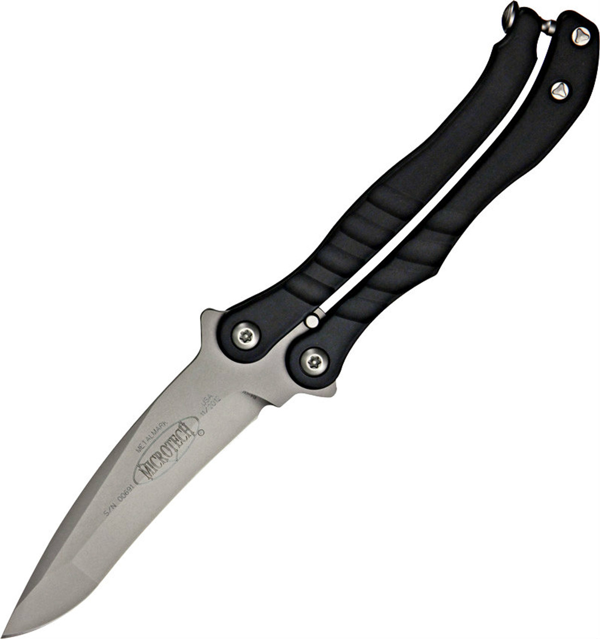 Microtech Metalmark Balisong Butterfly Knife Black (Bead Blast)