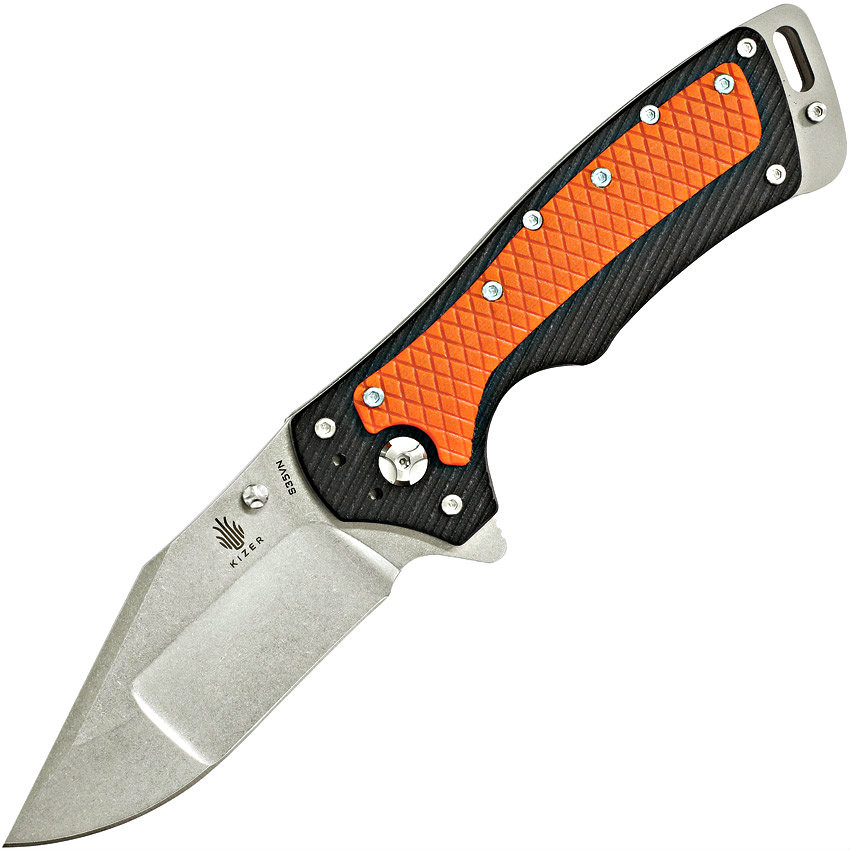 Kizer Cutlery Glenn Klecker Liner Lock Flipper Knife (Stonewash