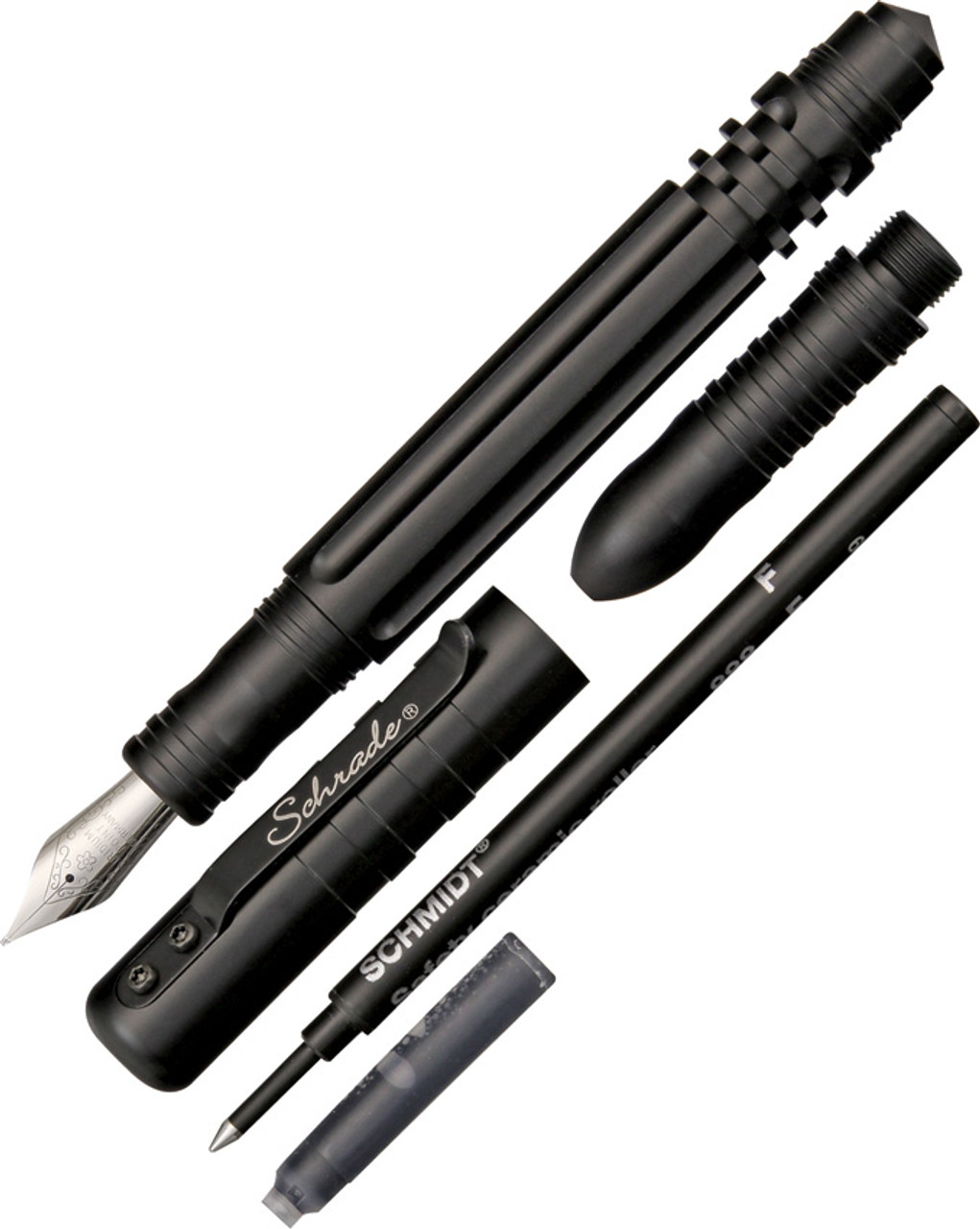 Schrade Tactical Fountain & Rollerball Pen (Black)