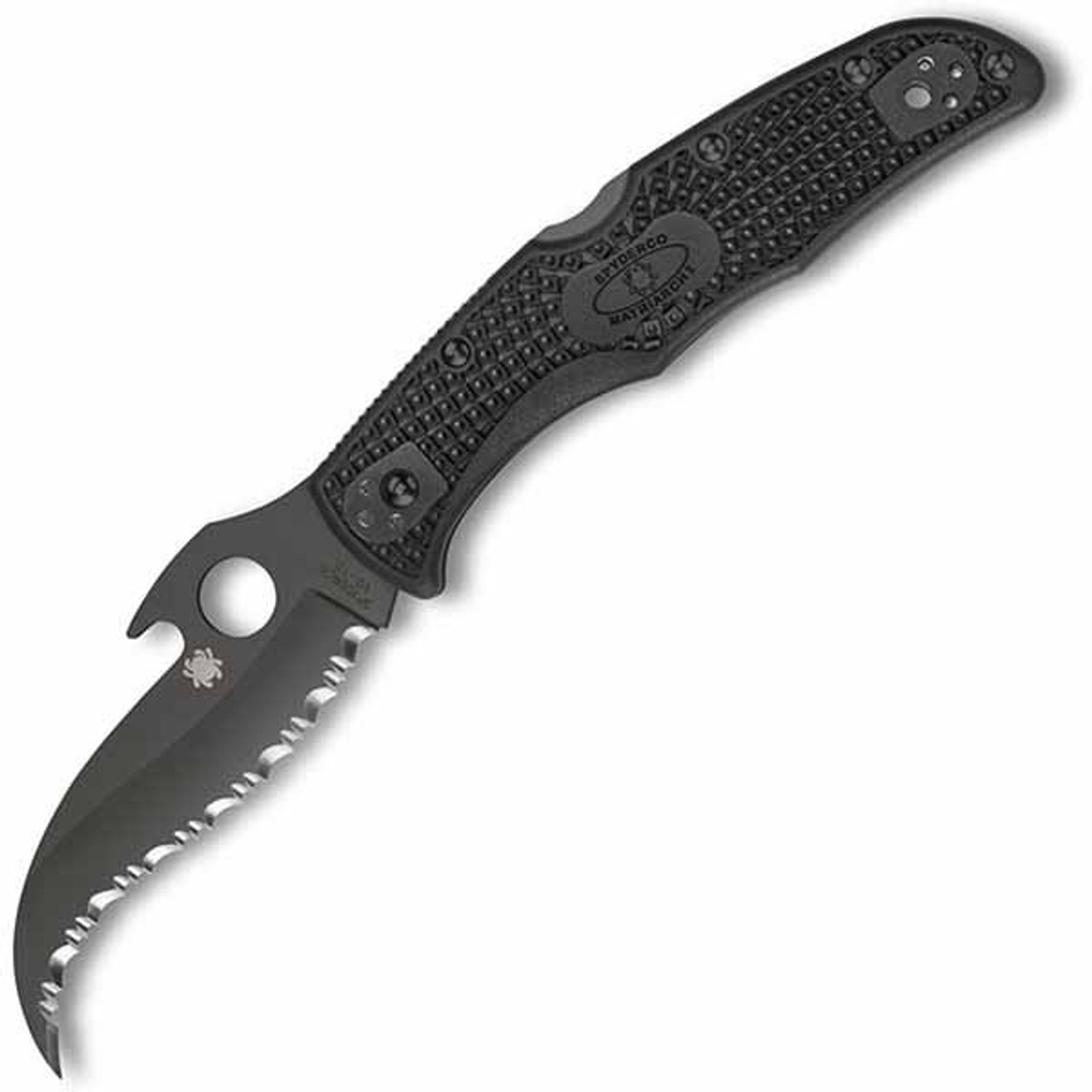 Spyderco Matriarch 2 Serrated Lockback Knife (Black)