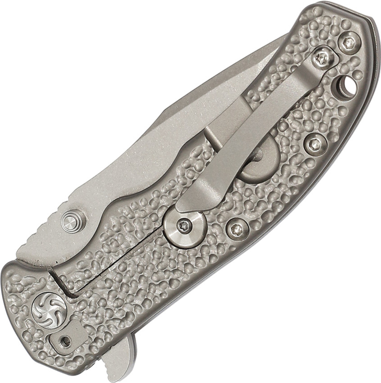 Kizer Cutlery Seppia Gray Tanto Frame Lock Knife (Stonewash) - Closed