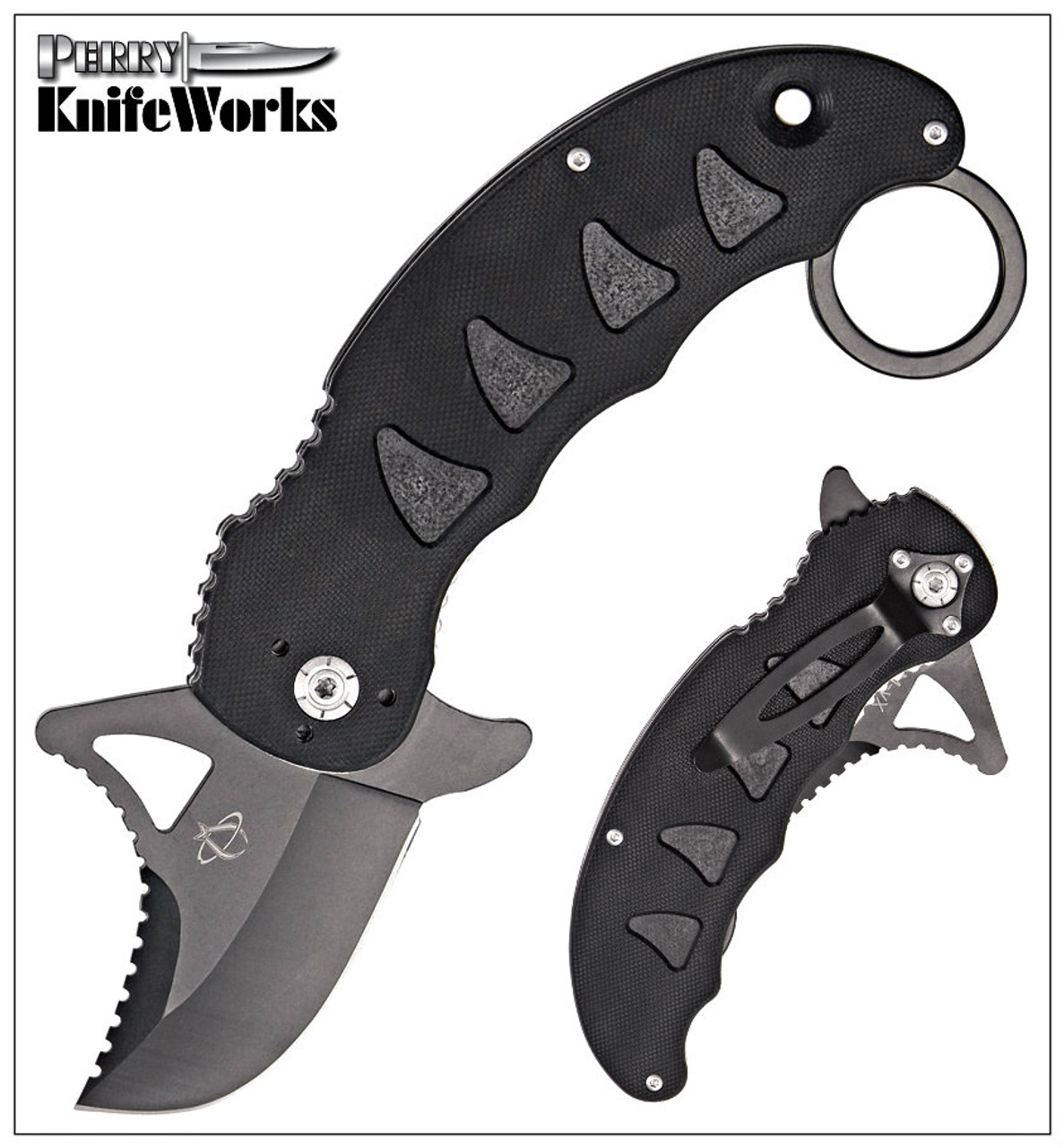 Mantis Snaggletooth 2 Linerlock Karambit Knife (Black)