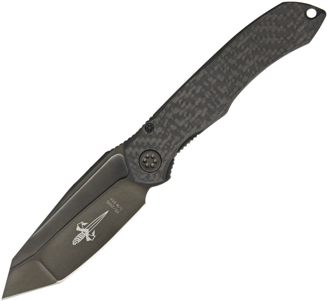 Marfione Custom Anax Carbon Fiber Framelock Knife (Black DLC)