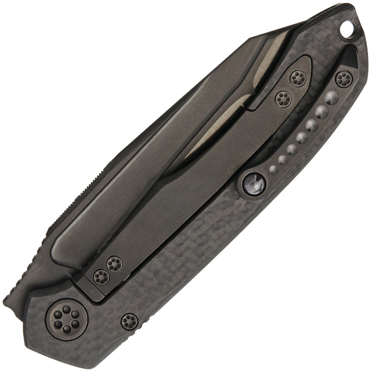 Marfione Custom Anax Carbon Fiber Framelock Knife (Black DLC) - Closed