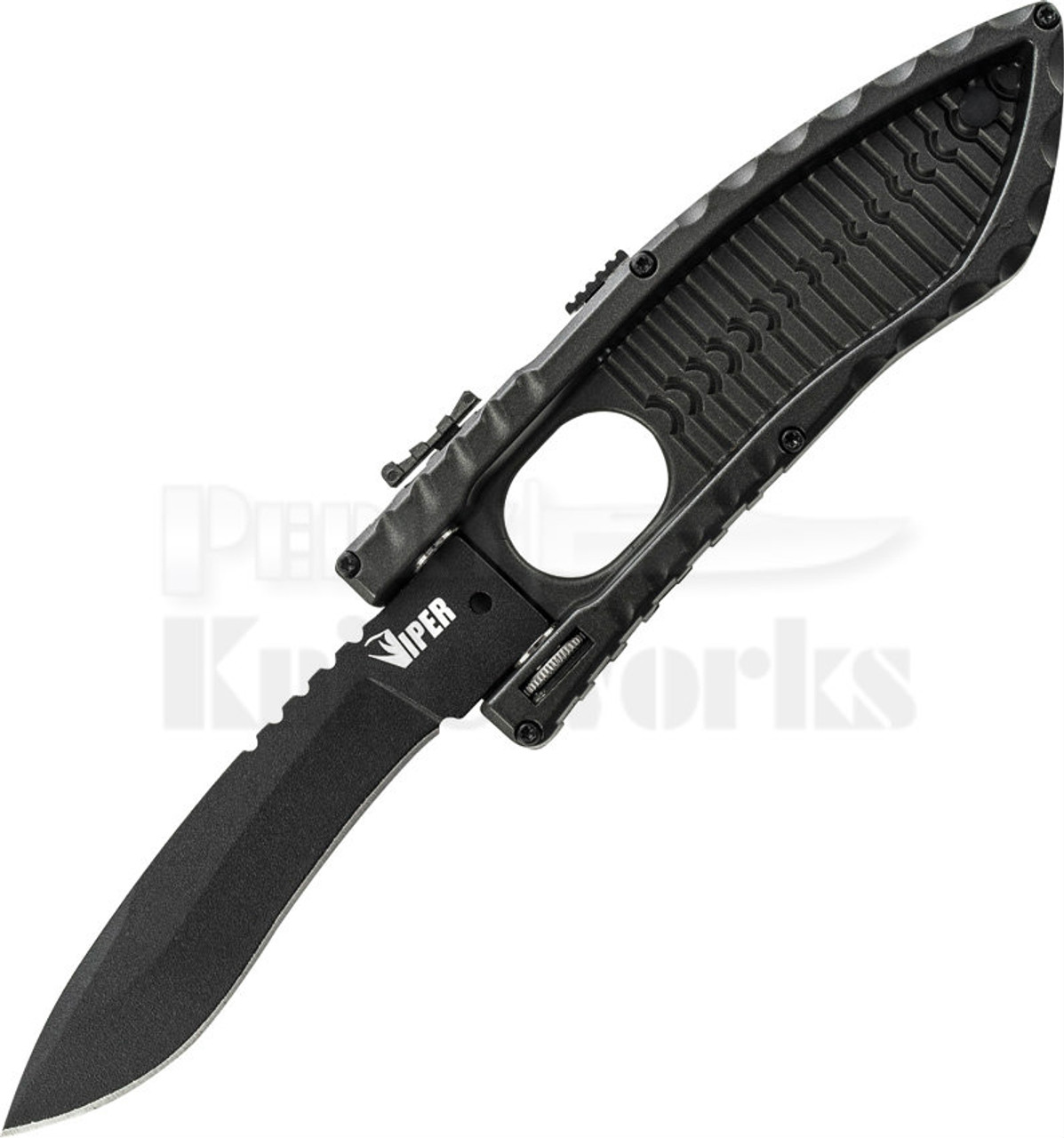 Schrade Viper Side Assist Drop Point Knife (Black)