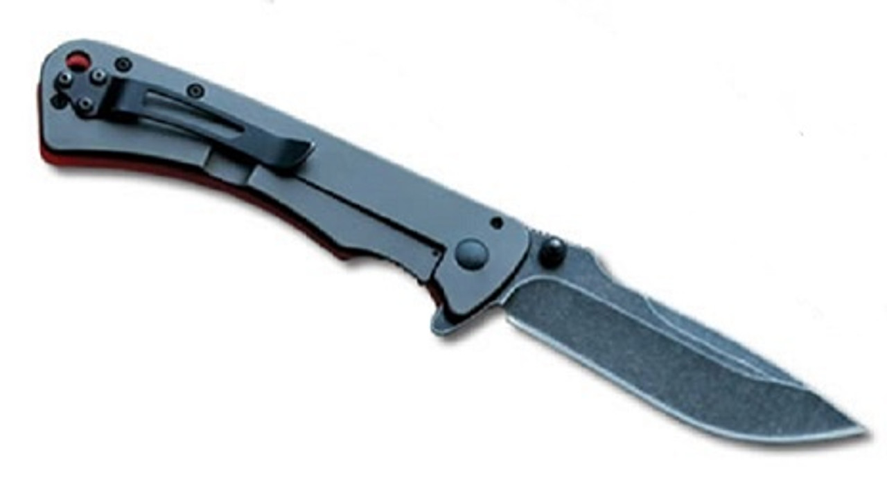 Outdoor Edge Divide Framelock Flipper Knife (Blackstone) - Lock Side