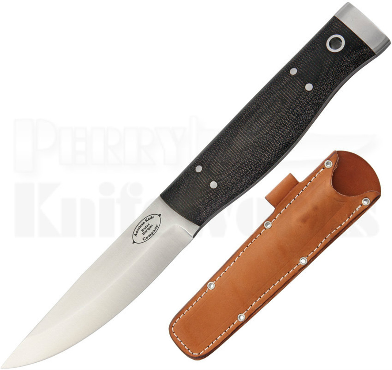 American Knife Company Forest Black Canvas Micarta Knife (Satin)