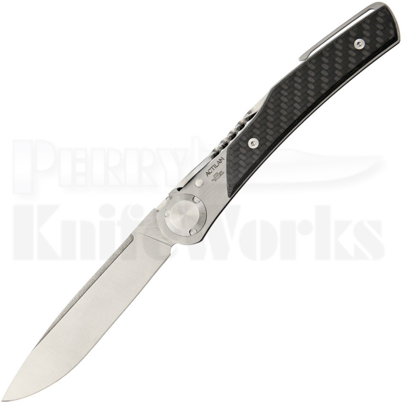 Actilam T3 Carbon Fiber Folder Knife With Clip (Satin)