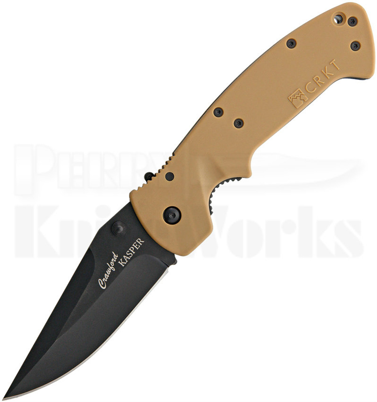 CRKT Crawford Kasper Desert Tan Zytel Linerlock Knife (Black)