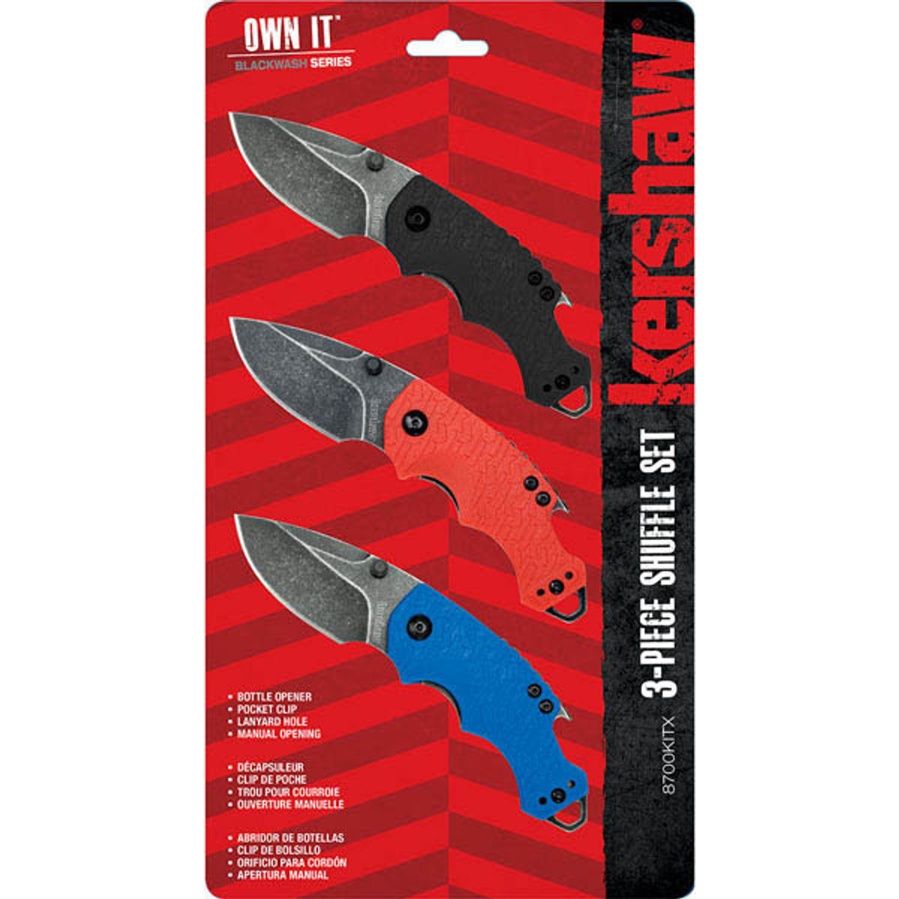 Kershaw Shuffle 3 Piece Linerlock Knife Set (Blackwash)