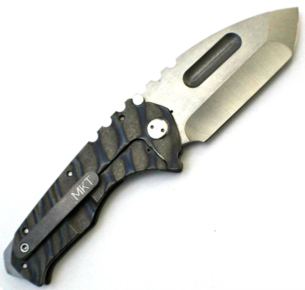 Medford Knife & Tool Praetorian T Bronze/Flamed Ano Knife (Tumbled) - Lock Side