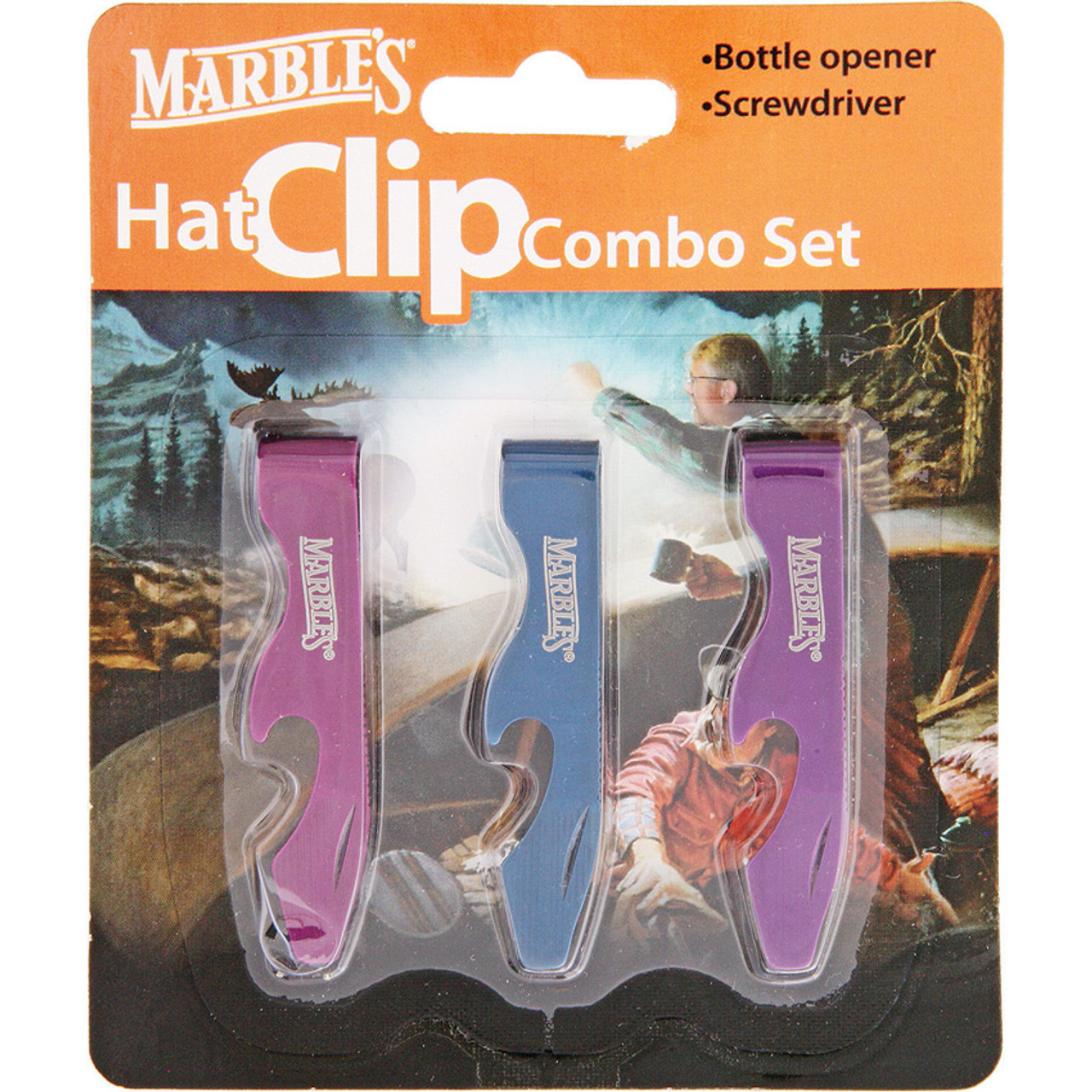 Marbles Hat Clip Blue, Dark Purple, Plum Purple Combo Set (3 pc)