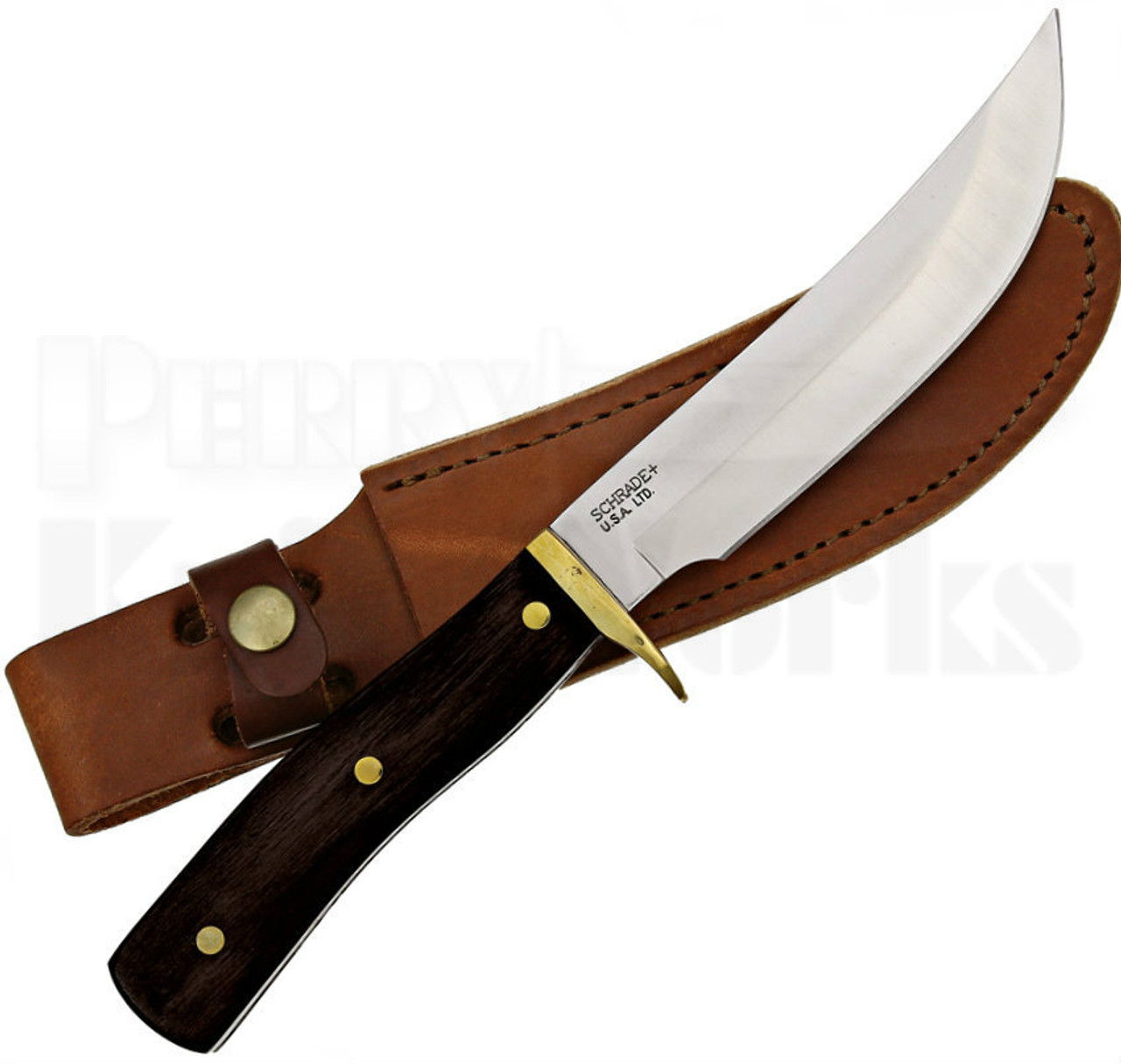 Schrade USA Woodsman Pakkawood Fixed Blade Knife (Satin)