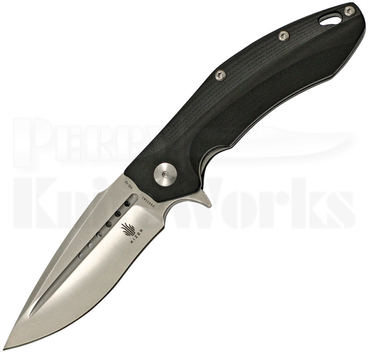 Kizer Vanguard Series Sovereign Tang Black Flipper Knife (Satin)