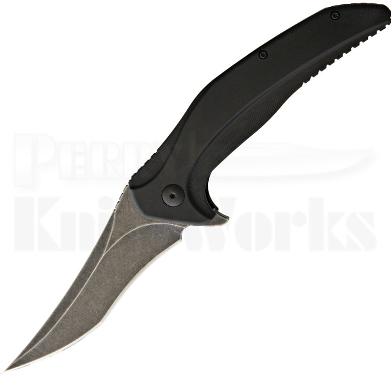 Brous Blades Vendetta Black G10 Linerlock Flipper Knife (Acid Stonewash)