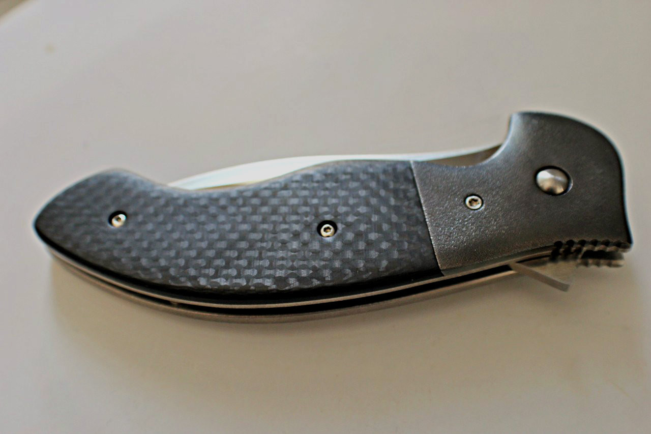 Scot Matsuoka Custom Manu Carbon Fiber Flipper Knife (Satin)