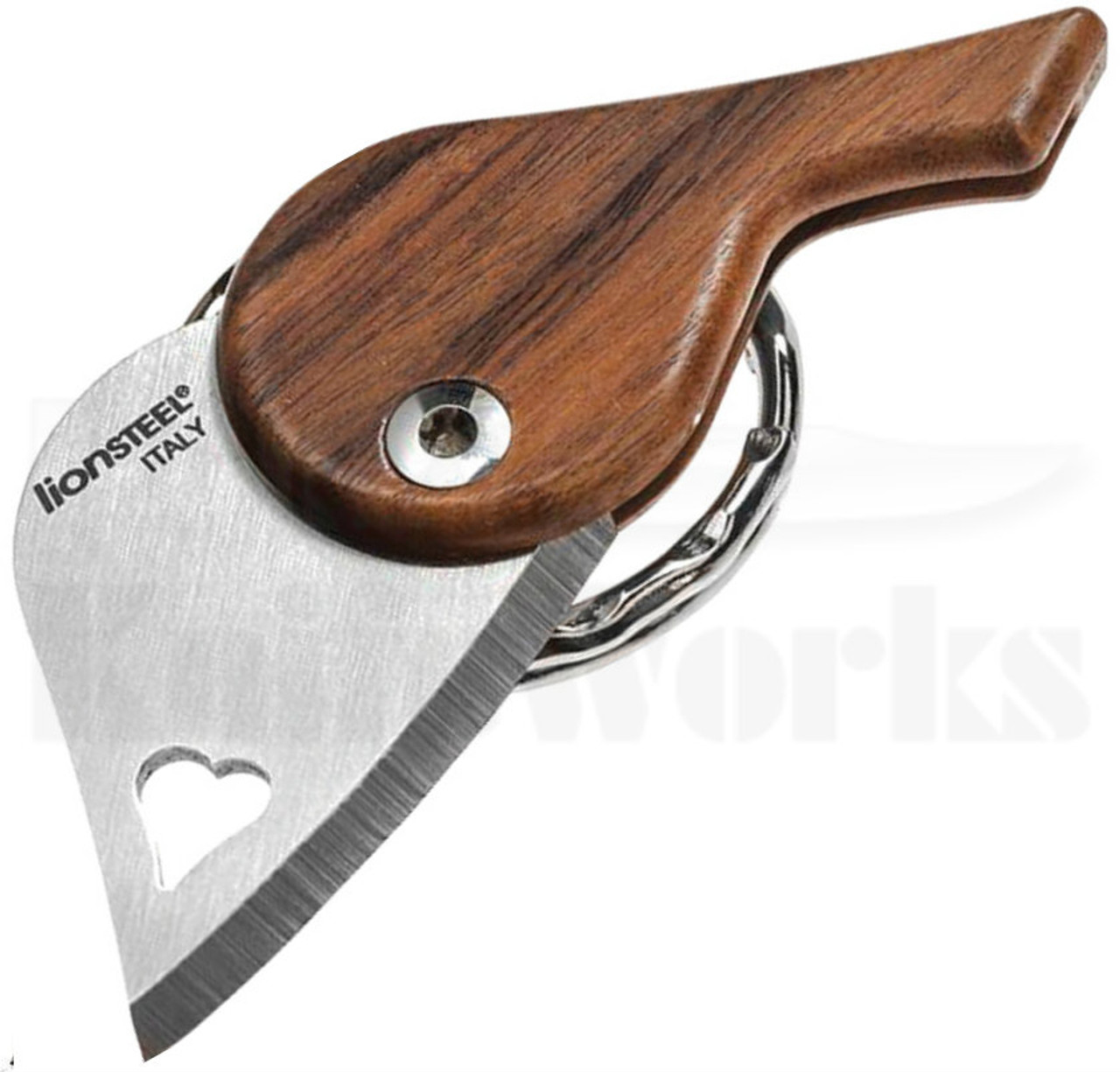 Lion Steel LionBeat Heart Santos Wood Keychain Knife (Satin)