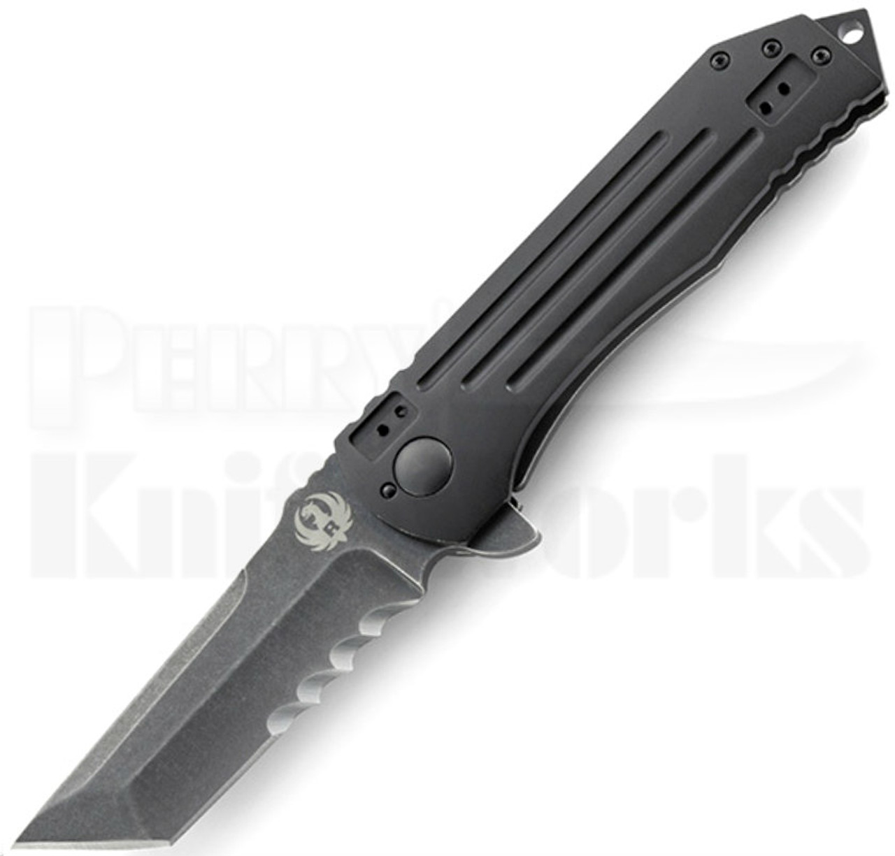 CRKT Ruger Knives 2-Stage Framelock Knife (Black Stonewash Serr)