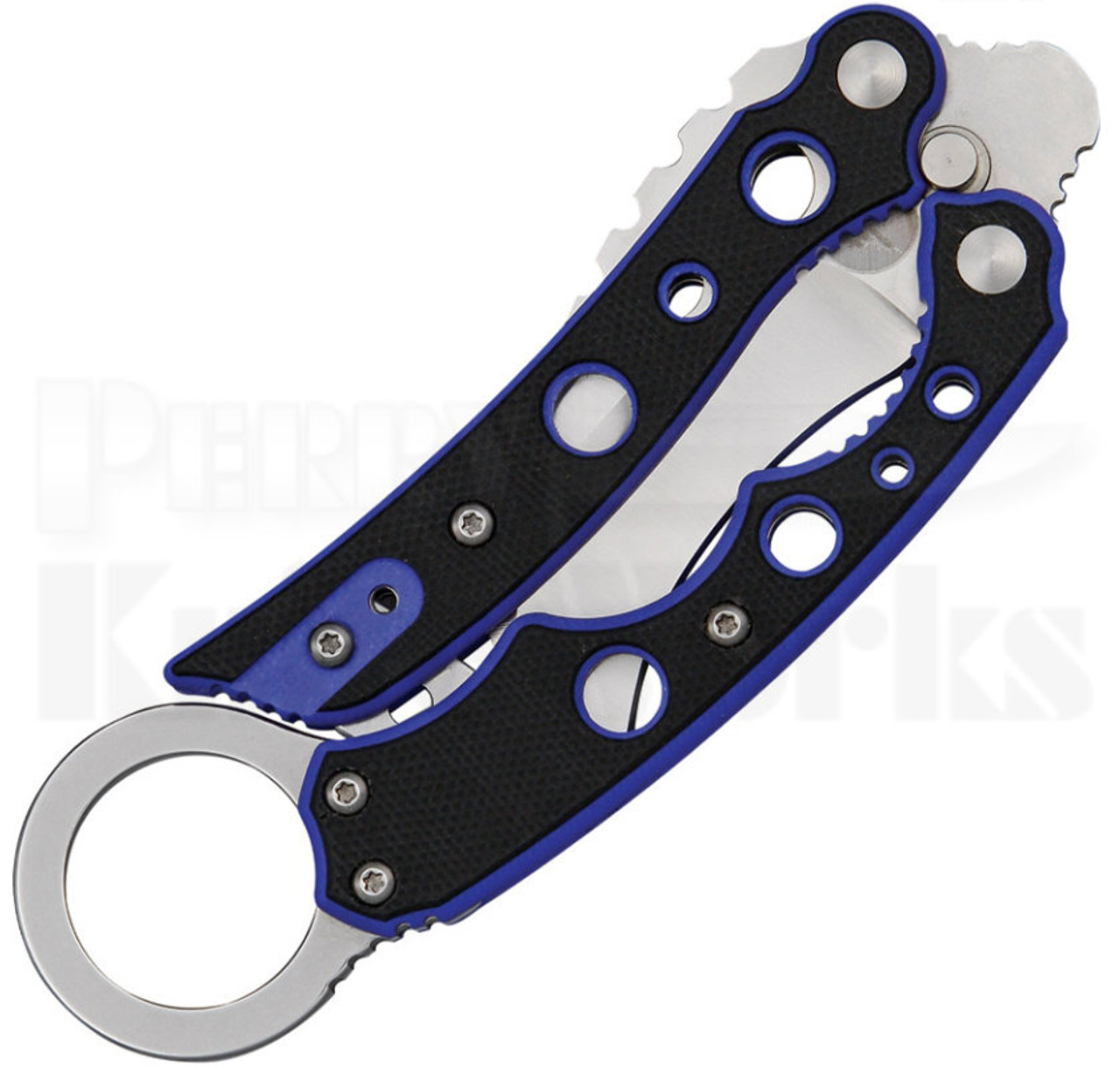 Combat Ready Blue Karambit Butterfly Knife