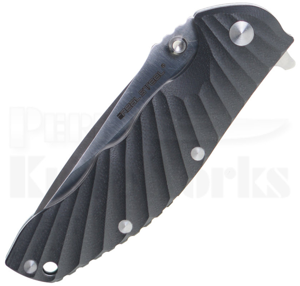 Real Steel T101 Special Edition Black Linerlock Knife (3.75" Satin) 7523