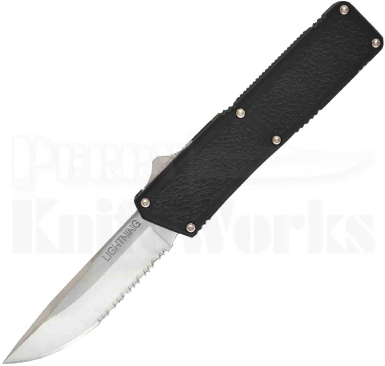 Lightning Black Serrated D/A OTF Automatic Knife